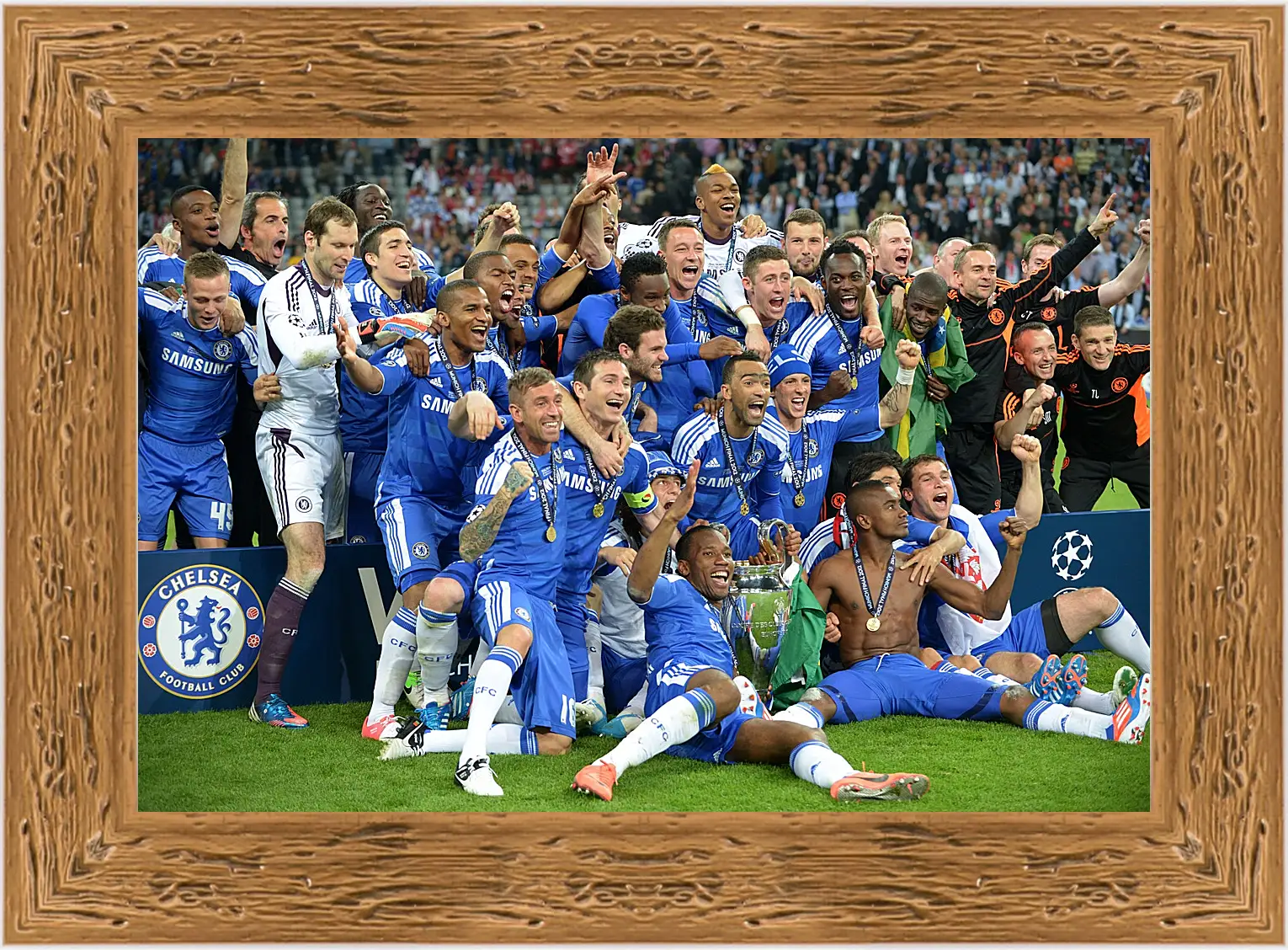 Картина в раме - Победа в Лиге Чемпионов. ФК Челси. FC Chelsea