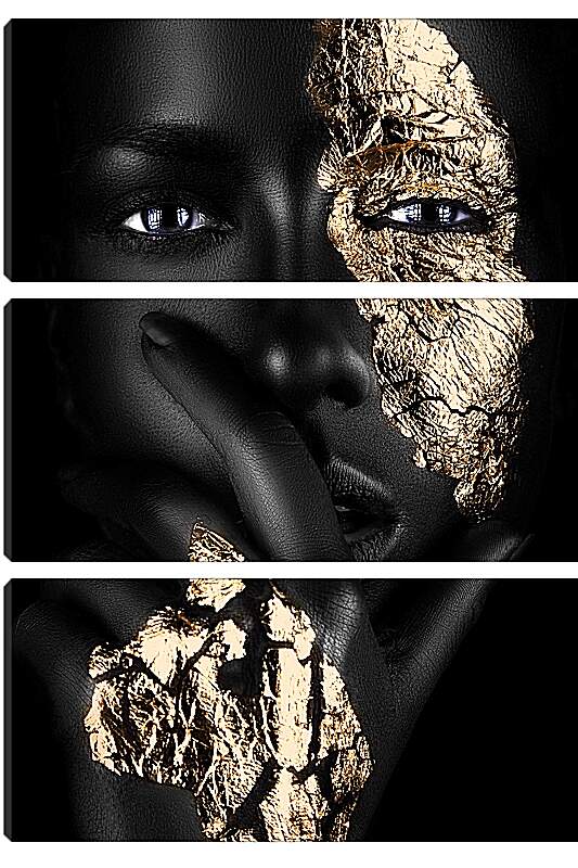 Модульная картина - Африканская девушка в золоте