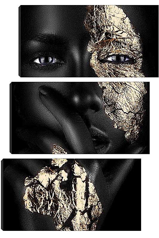 Модульная картина - Африканская девушка в золоте