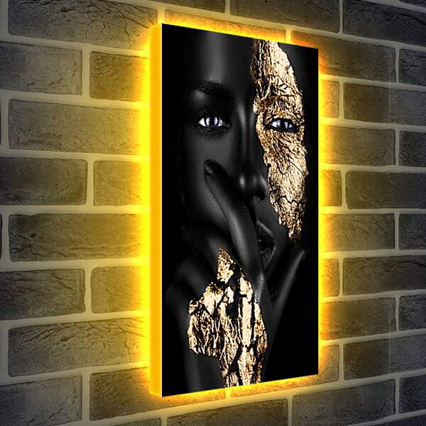 Лайтбокс световая панель - Африканская девушка в золоте