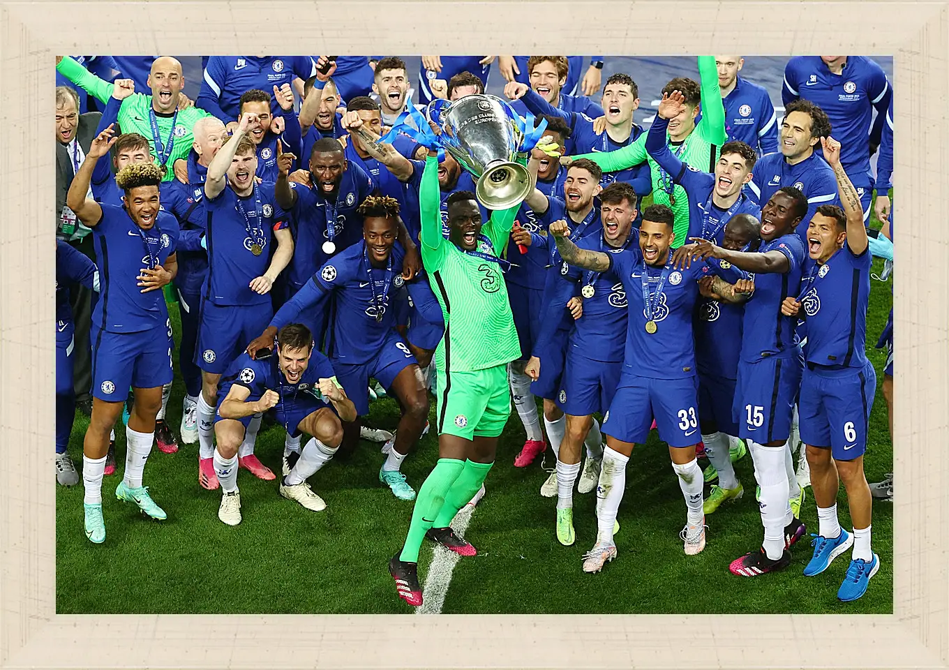 Картина в раме - Победа в Лиге Чемпионов. ФК Челси. FC Chelsea