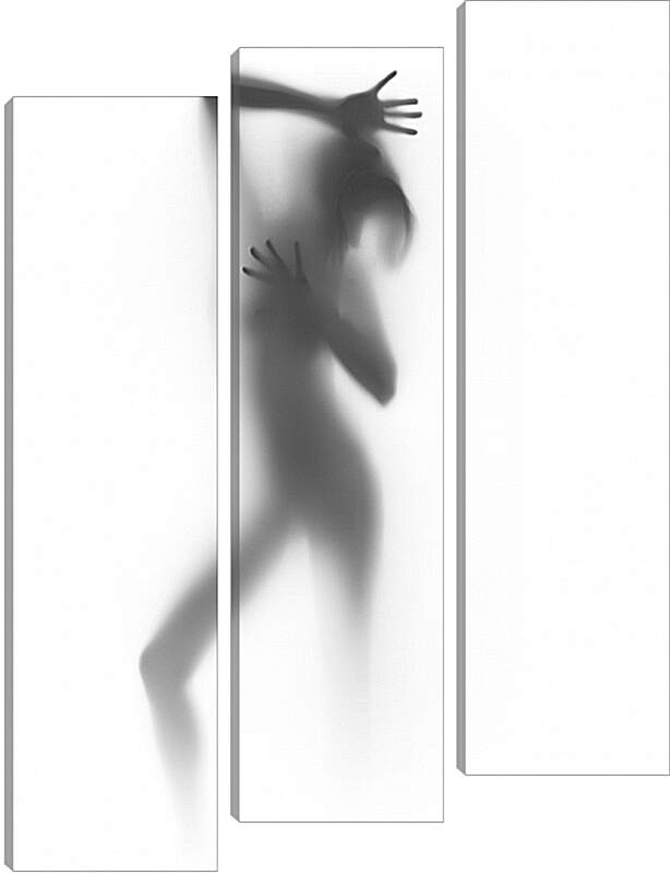 Модульная картина - Силуэт девушки за стеклом 3
