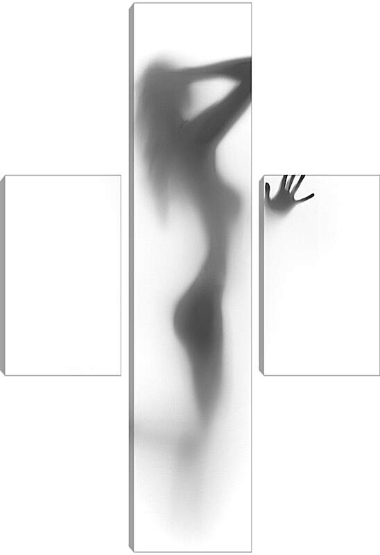Модульная картина - Силуэт девушки за стеклом 1