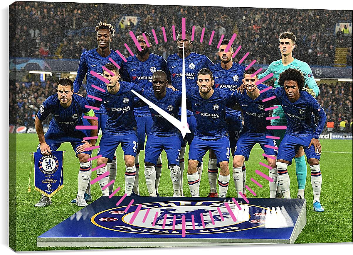 Часы картина - Фото перед матчем ФК Челси. FC Chelsea
