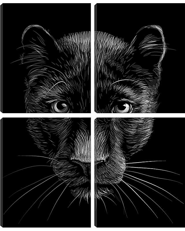 Модульная картина - Чёрная пантера