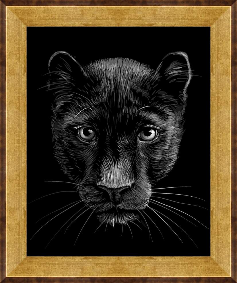 Картина в раме - Чёрная пантера