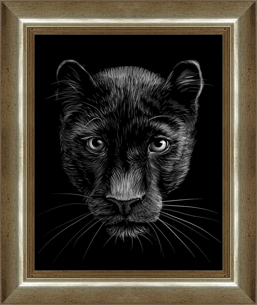 Картина в раме - Чёрная пантера