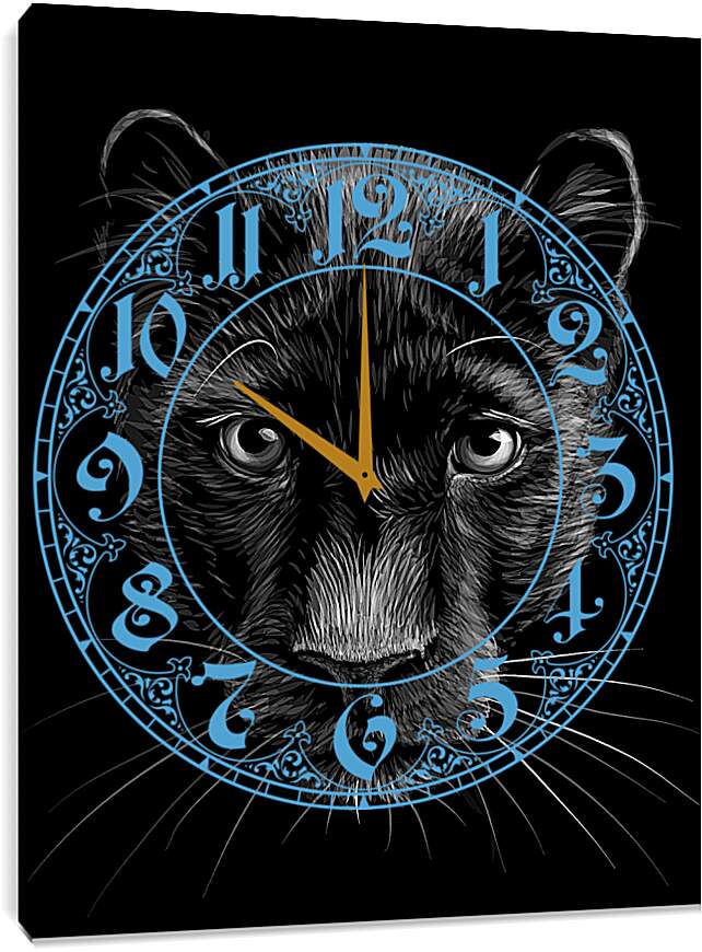 Часы картина - Чёрная пантера