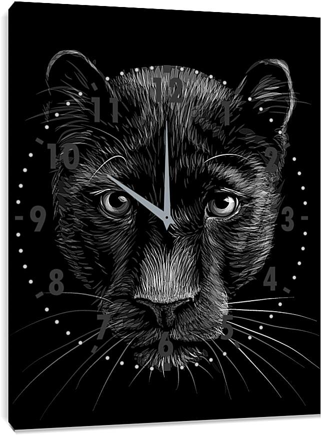 Часы картина - Чёрная пантера