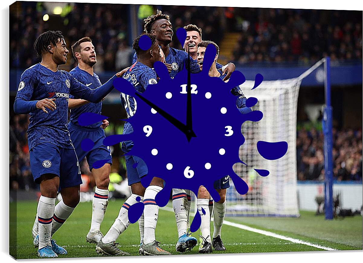 Часы картина - Празднование гола. ФК Челси. FC Chelsea