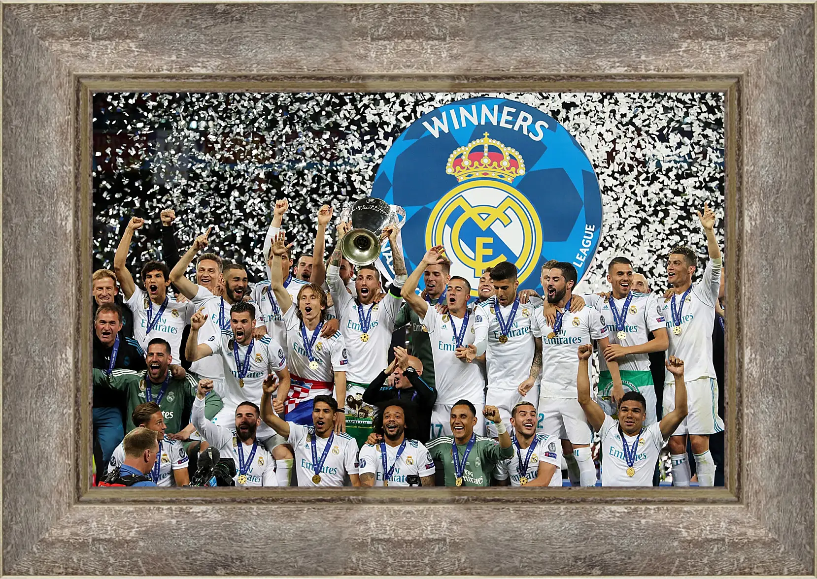 Картина в раме - Победа в Лиге Чемпионов 2018. Реал Мадрид. Real Madrid