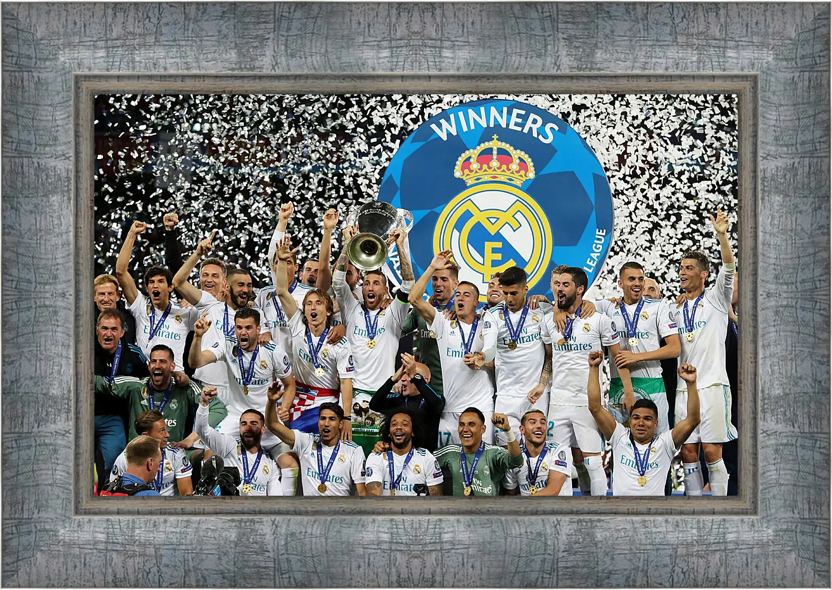 Картина в раме - Победа в Лиге Чемпионов 2018. Реал Мадрид. Real Madrid