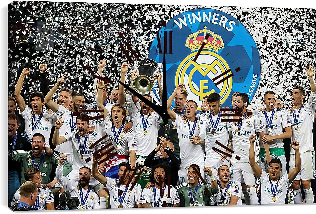 Часы картина - Победа в Лиге Чемпионов 2018. Реал Мадрид. Real Madrid