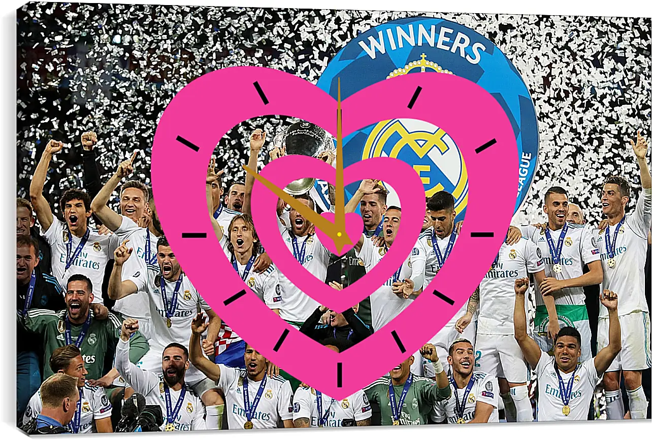 Часы картина - Победа в Лиге Чемпионов 2018. Реал Мадрид. Real Madrid