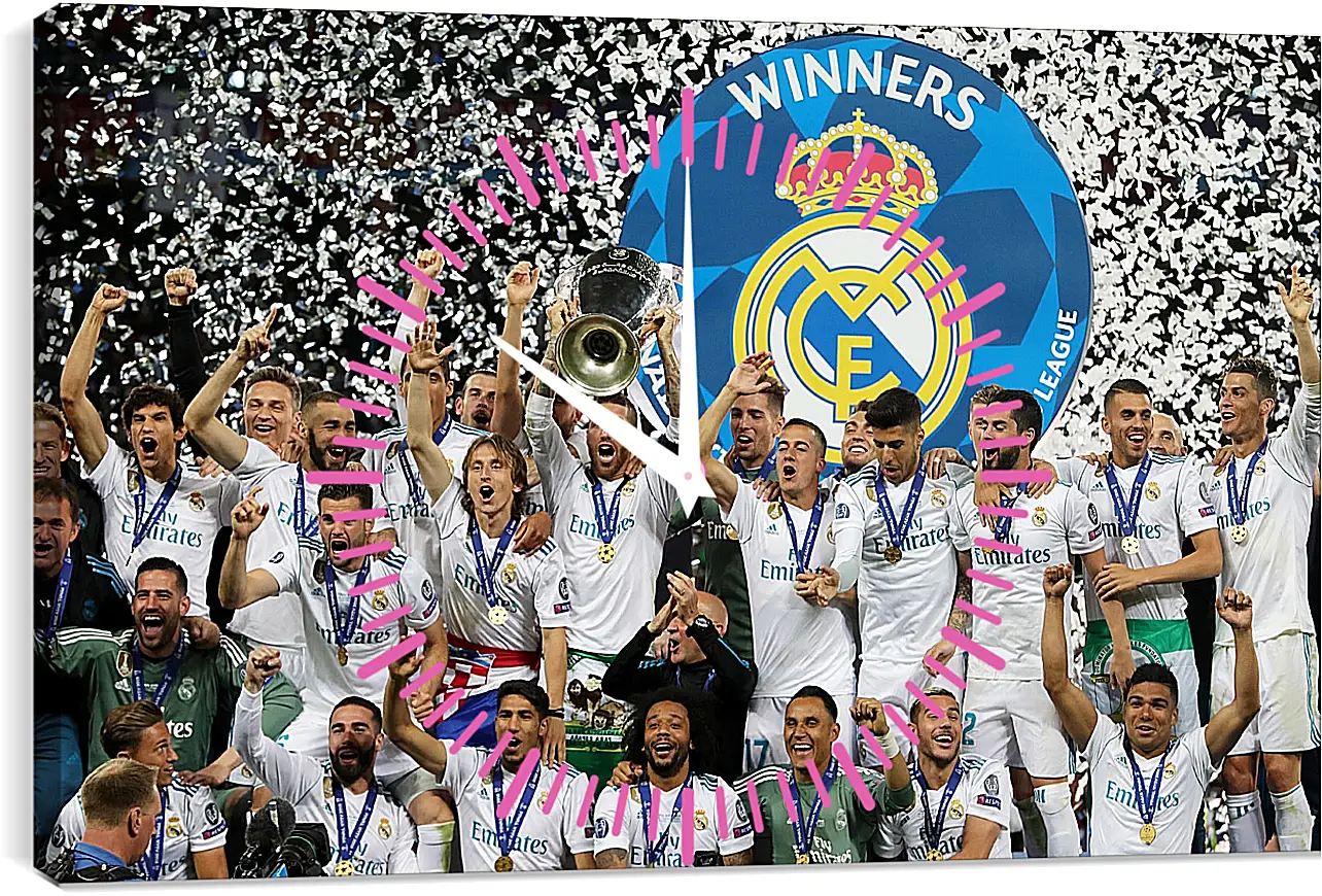 Часы картина - Победа в Лиге Чемпионов 2018. Реал Мадрид. Real Madrid