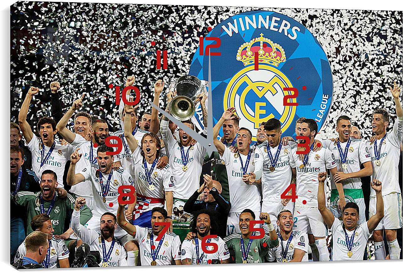 Часы картина - Победа в Лиге Чемпионов 2018. Реал Мадрид. Real Madrid