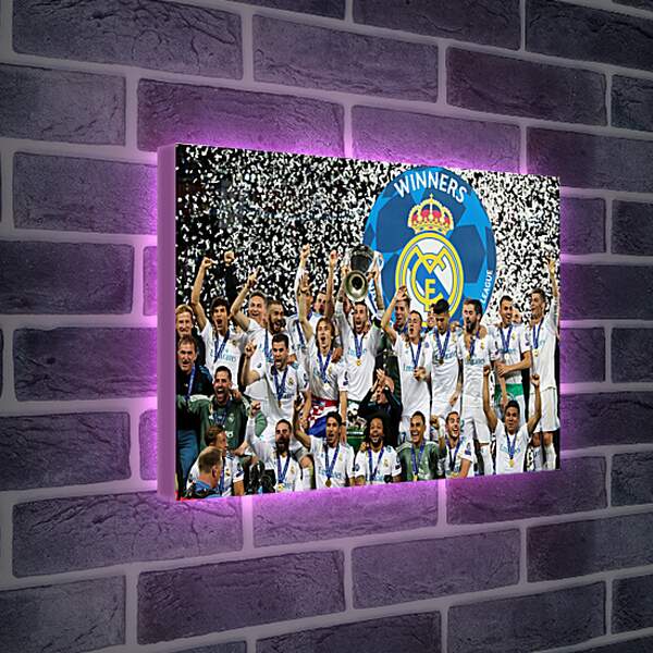 Лайтбокс световая панель - Победа в Лиге Чемпионов 2018. Реал Мадрид. Real Madrid