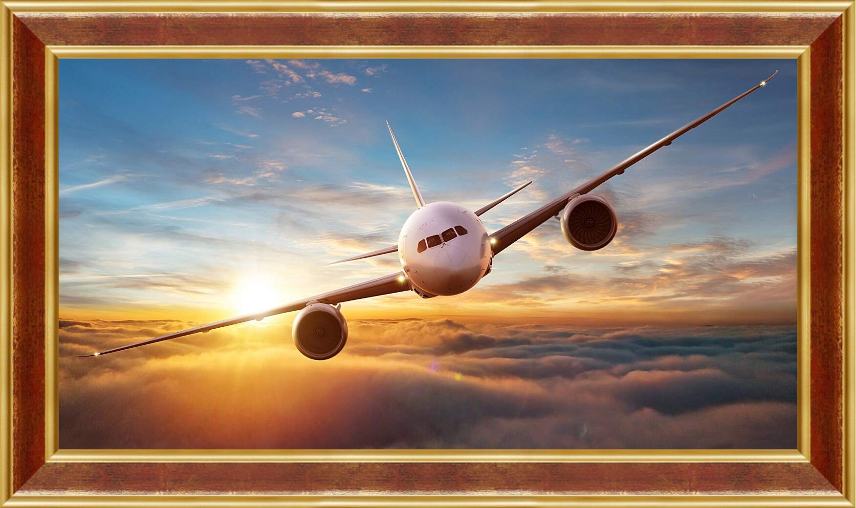 Картина в раме - Летящий самолет