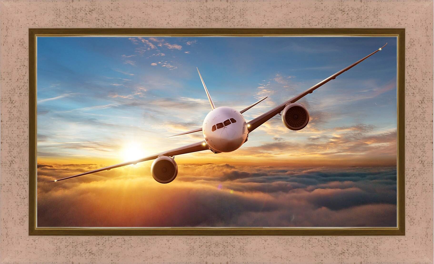 Картина в раме - Летящий самолет