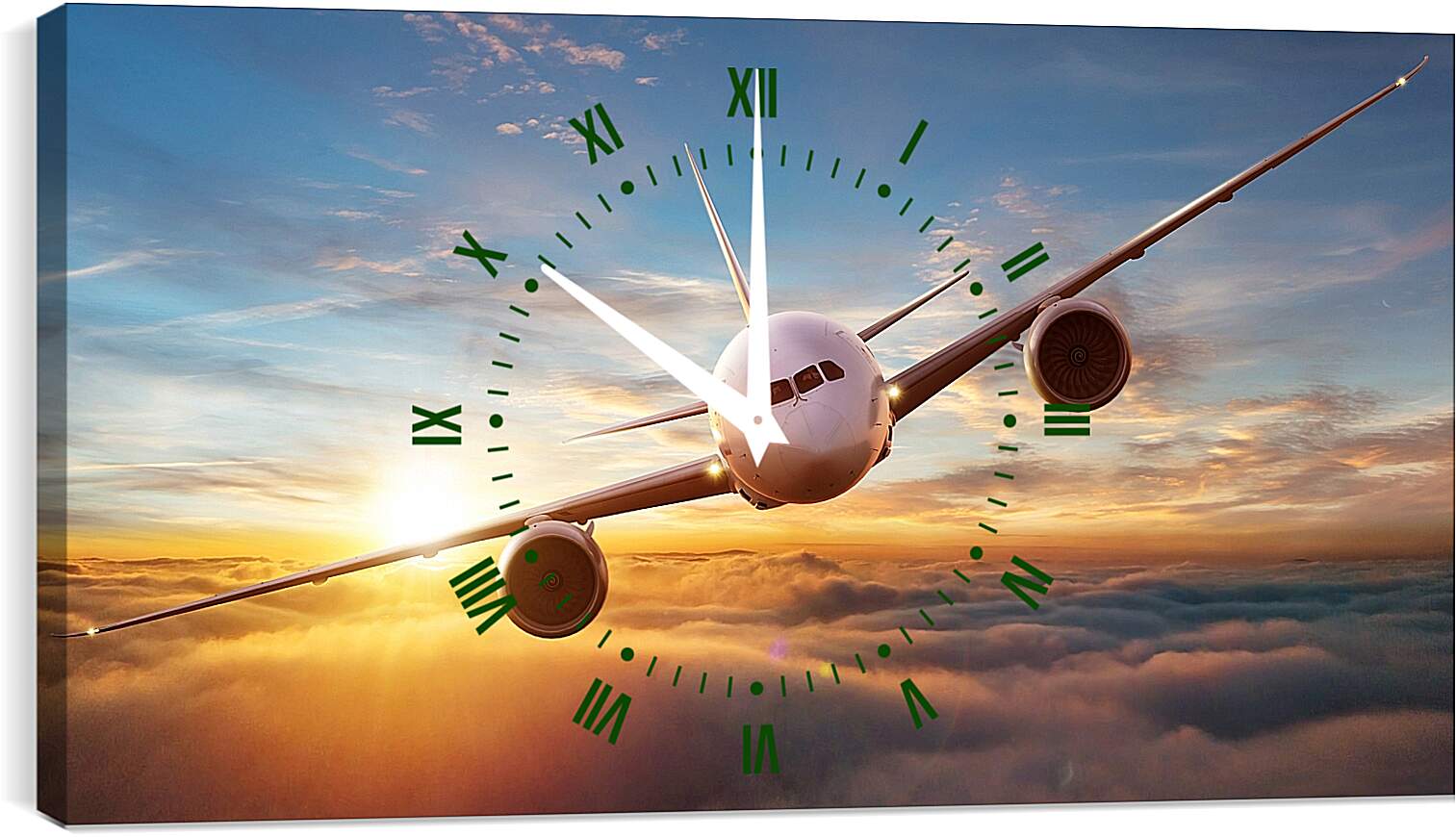 Часы картина - Летящий самолет