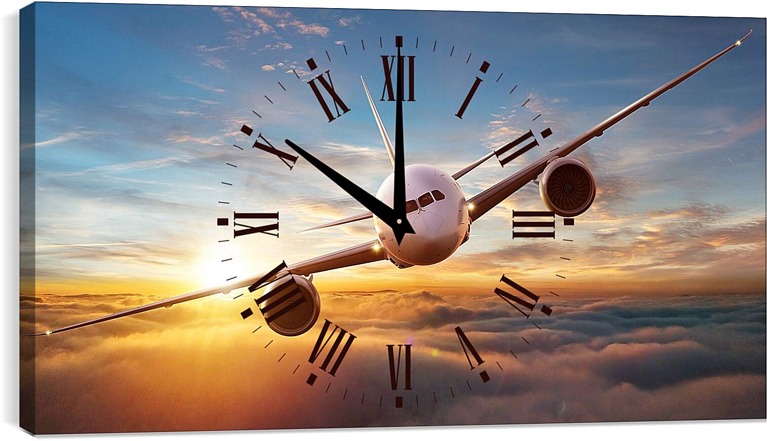 Часы картина - Летящий самолет