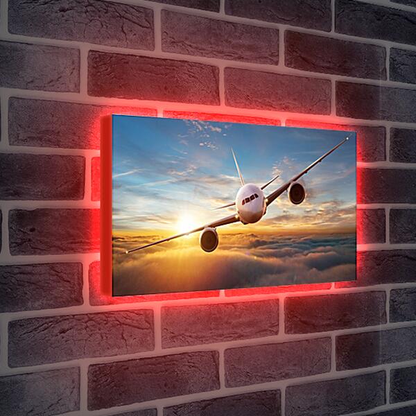 Лайтбокс световая панель - Летящий самолет