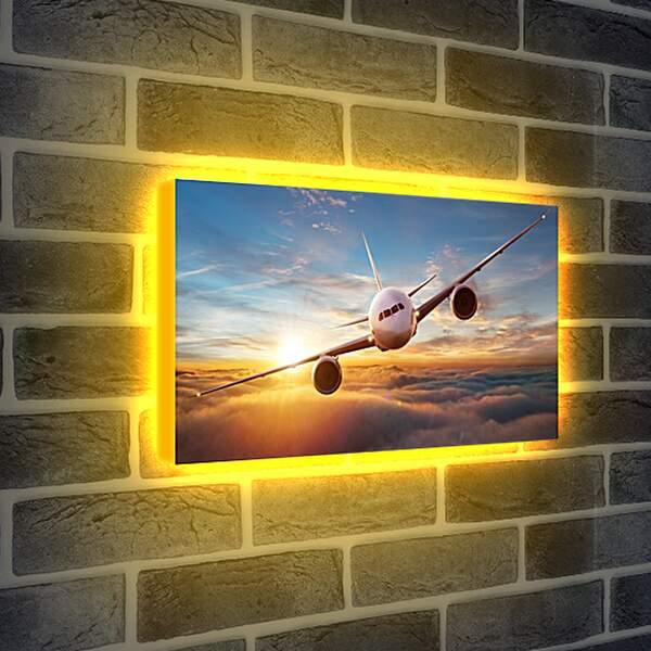 Лайтбокс световая панель - Летящий самолет