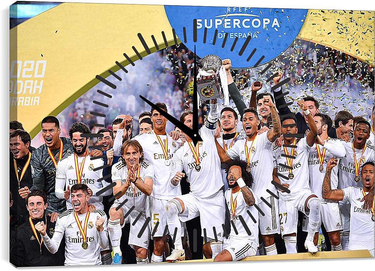 Часы картина - Победа в суперкубке Испании. Реал Мадрид. Real Madrid