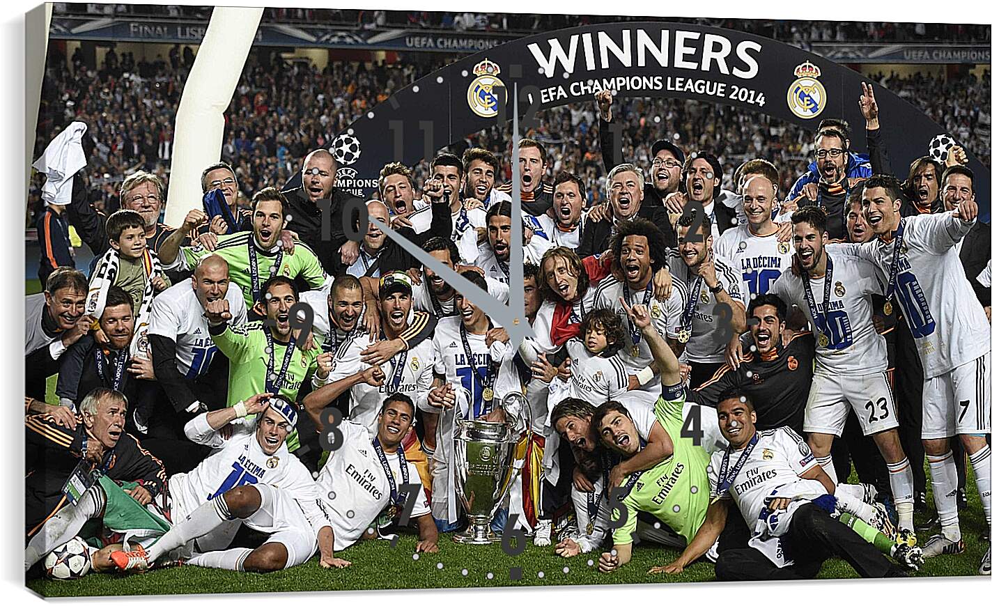 Часы картина - Победа в Лиге Чемпионов 2014. Реал Мадрид. Real Madrid
