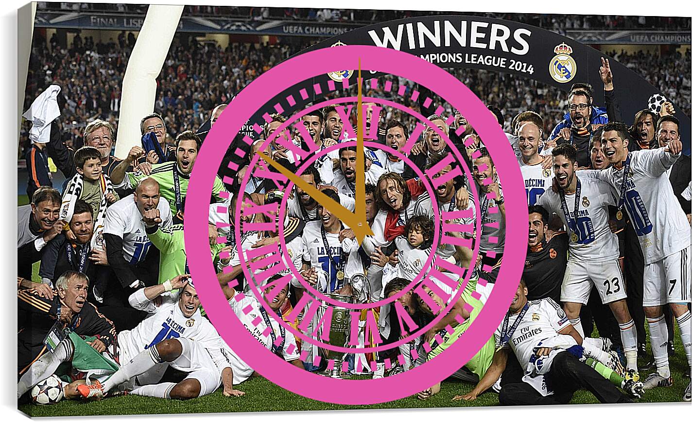 Часы картина - Победа в Лиге Чемпионов 2014. Реал Мадрид. Real Madrid