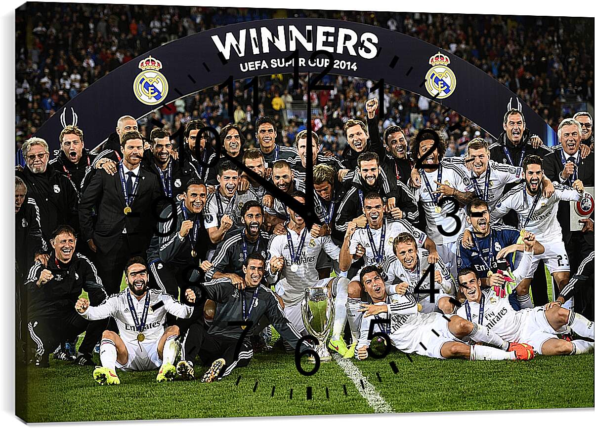 Часы картина - Победа в суперкубке 2014. Реал Мадрид. Real Madrid