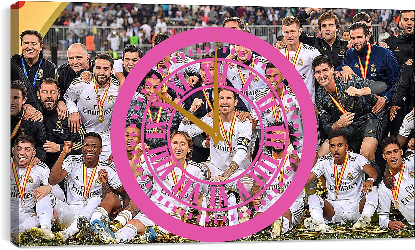 Часы картина - Победа в суперкубке Испании. Реал Мадрид. Real Madrid