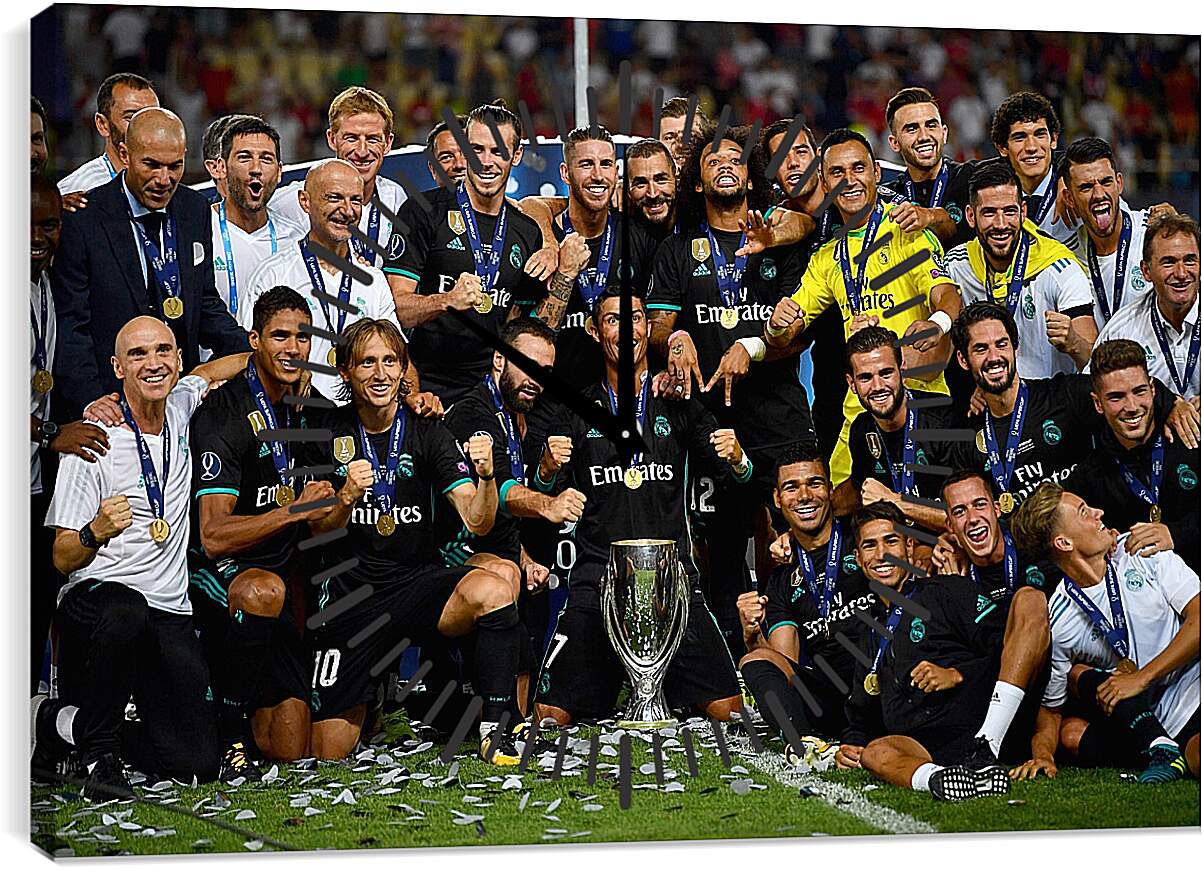 Часы картина - Победа в суперкубке 2017. Реал Мадрид. Real Madrid