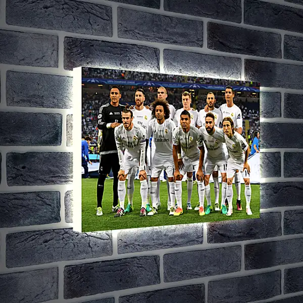 Лайтбокс световая панель - Фото перед матчем ФК Реал Мадрид. FC Real Madrid
