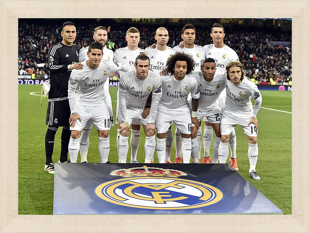 Картина в раме - Фото перед матчем ФК Реал Мадрид. FC Real Madrid