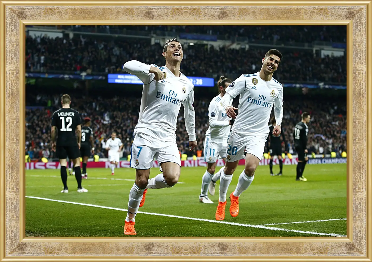 Картина в раме - Празднование гола. ФК Реал Мадрид. FC Real Madrid