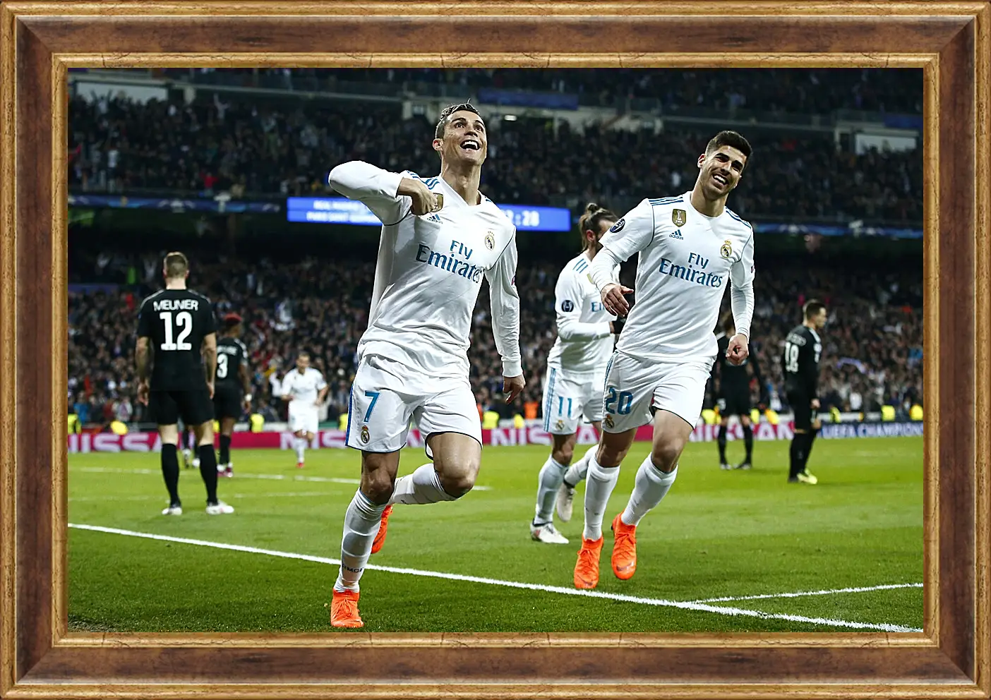 Картина в раме - Празднование гола. ФК Реал Мадрид. FC Real Madrid