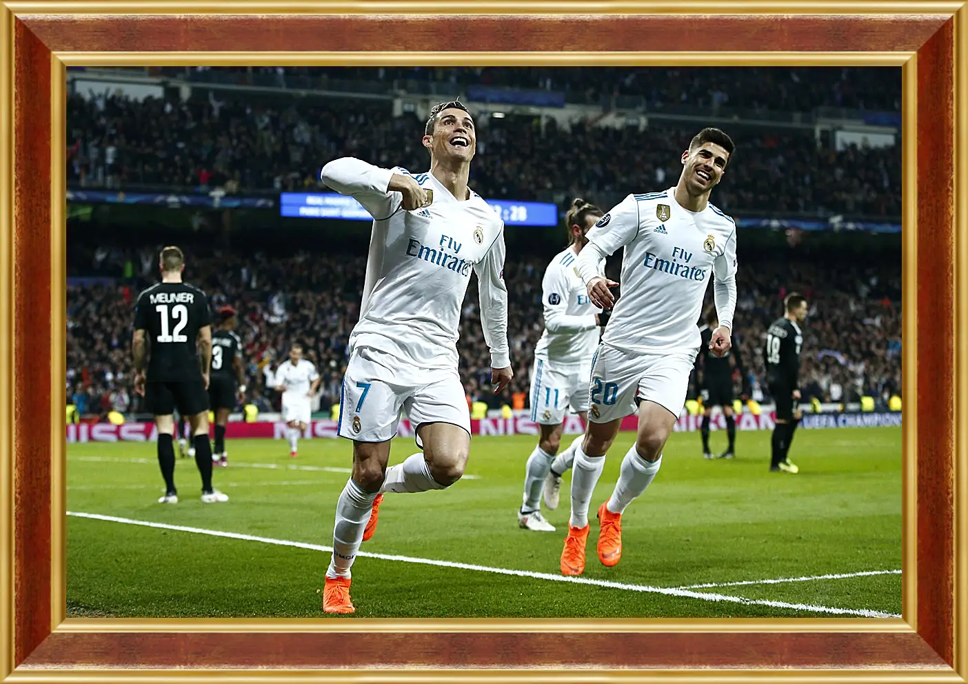 Картина в раме - Празднование гола. ФК Реал Мадрид. FC Real Madrid