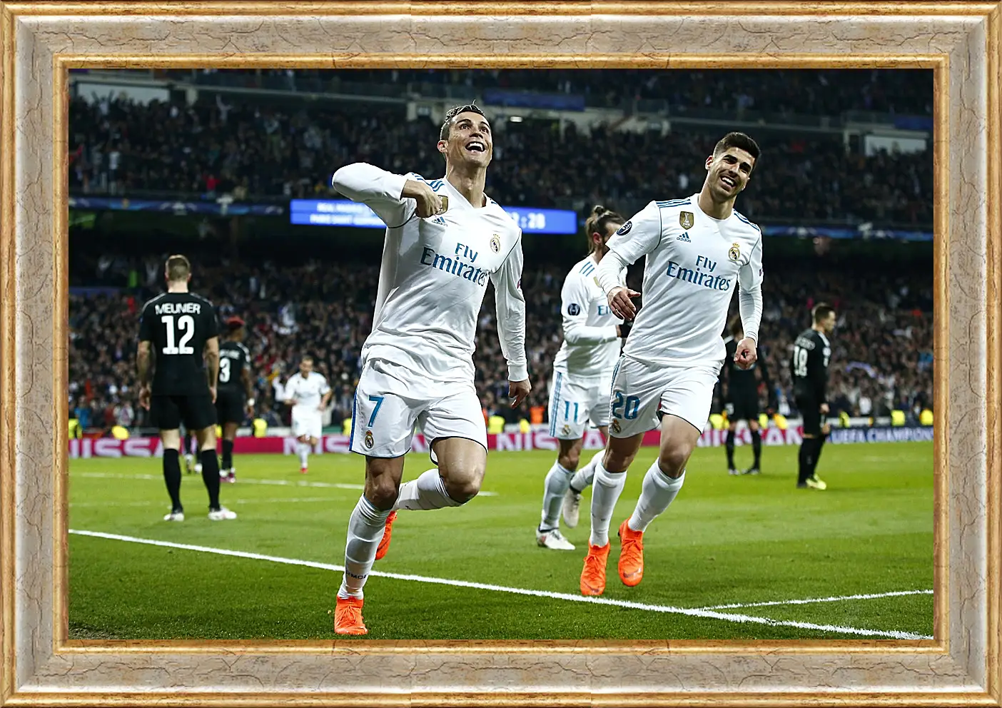 Картина в раме - Празднование гола. ФК Реал Мадрид. FC Real Madrid