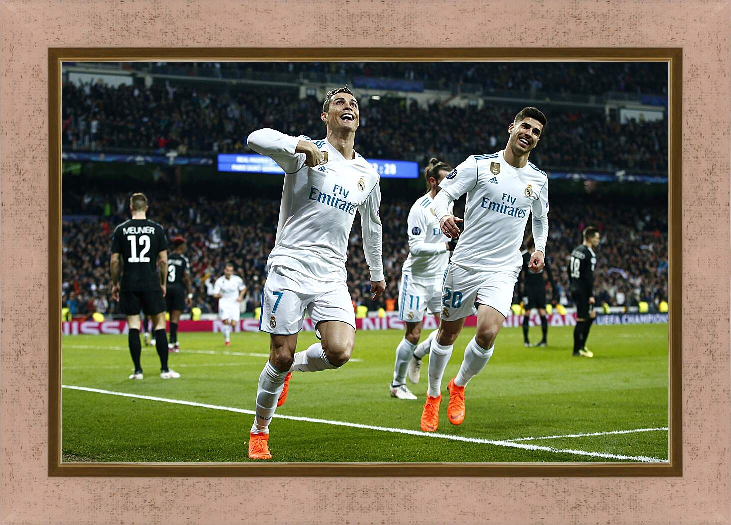 Картина в раме - Празднование гола. ФК Реал Мадрид. FC Real Madrid