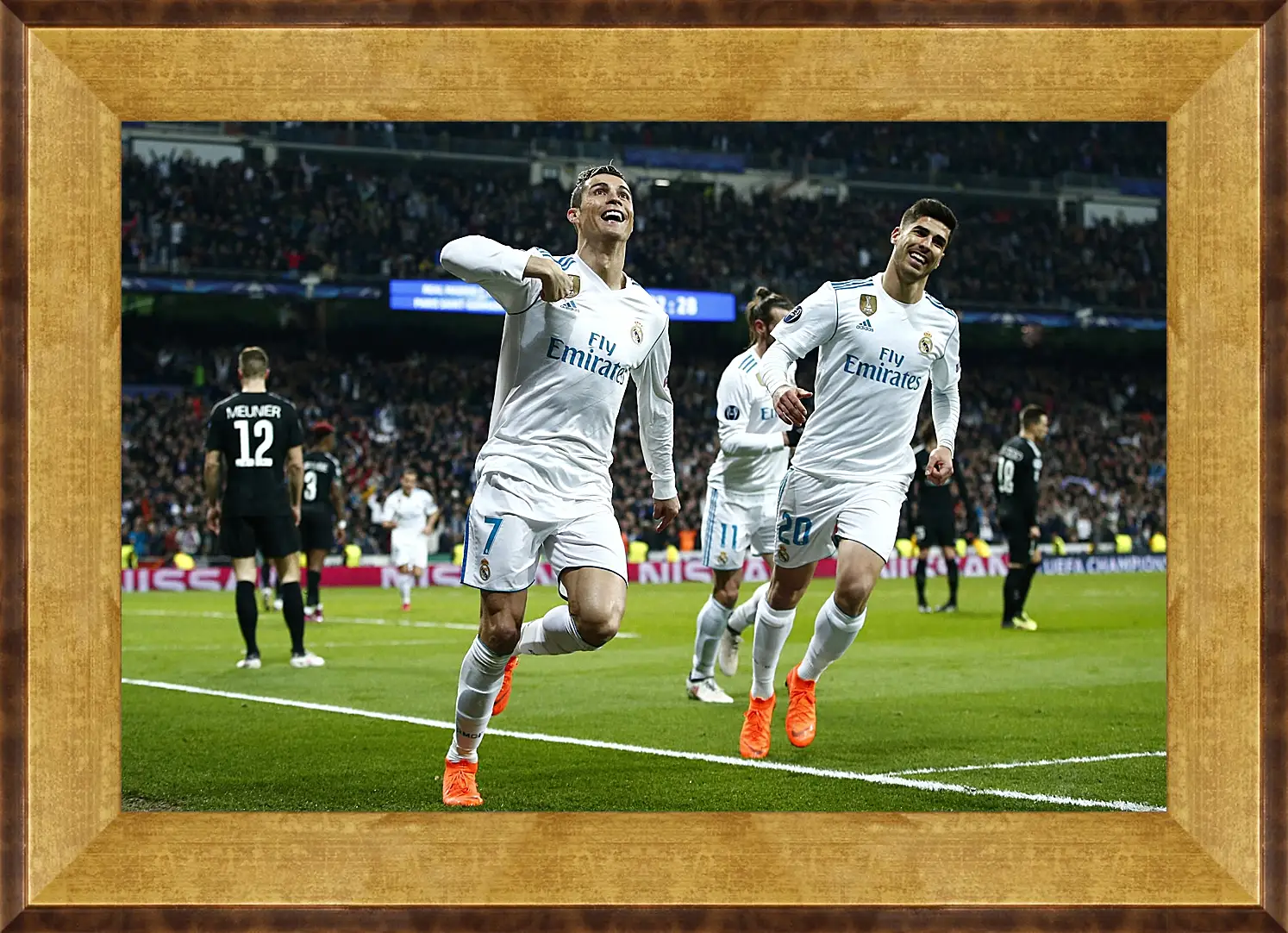 Картина в раме - Празднование гола. ФК Реал Мадрид. FC Real Madrid