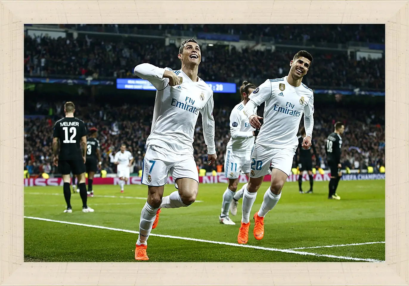 Картина в раме - Празднование гола. ФК Реал Мадрид. FC Real Madrid