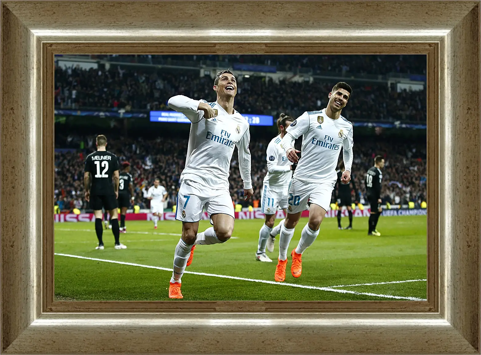 Картина в раме - Празднование гола. ФК Реал Мадрид. FC Real Madrid