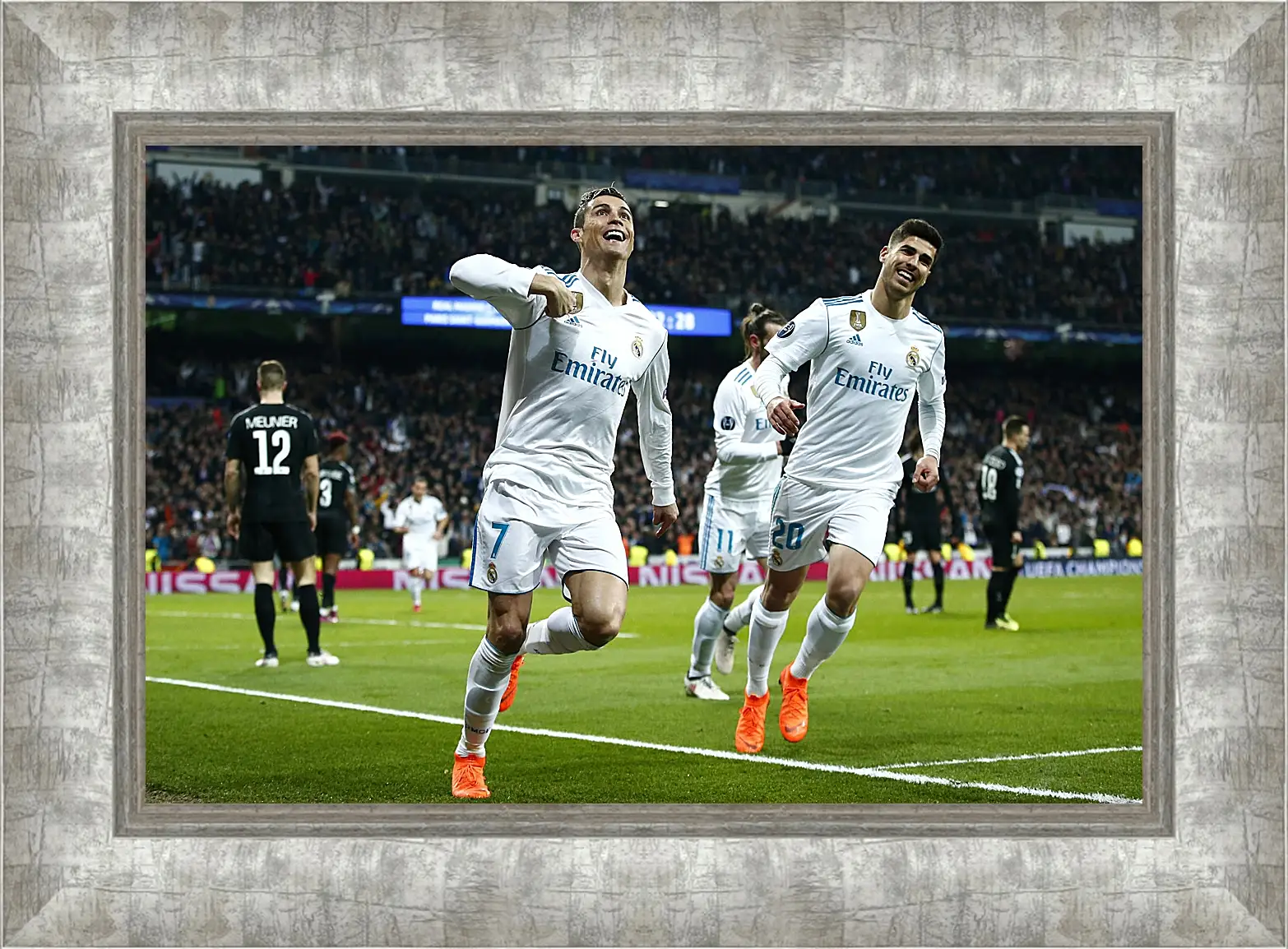 Картина в раме - Празднование гола. ФК Реал Мадрид. FC Real Madrid