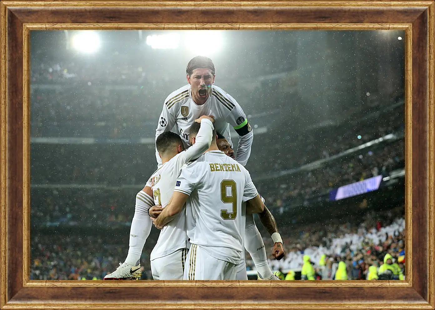 Картина в раме - Празднование гола. ФК Реал Мадрид. FC Real Madrid
