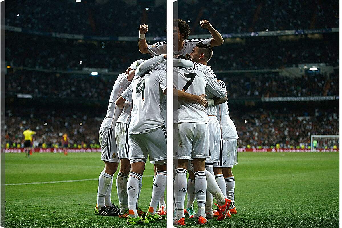 Модульная картина - Празднование гола. ФК Реал Мадрид. FC Real Madrid