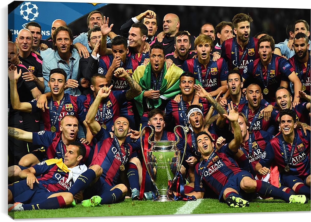 Постер и плакат - Победа в Лиге Чемпионов 2015. ФК Барселона. FC Barcelona
