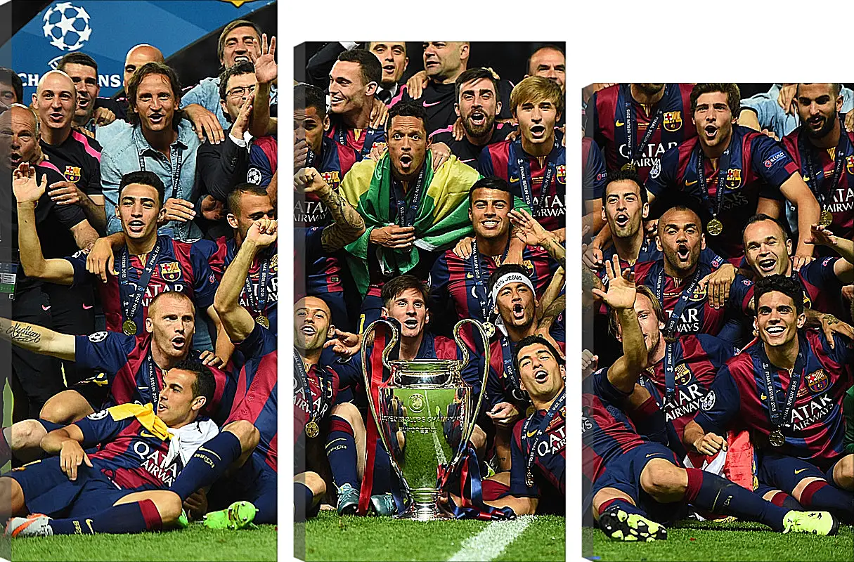 Модульная картина - Победа в Лиге Чемпионов 2015. ФК Барселона. FC Barcelona