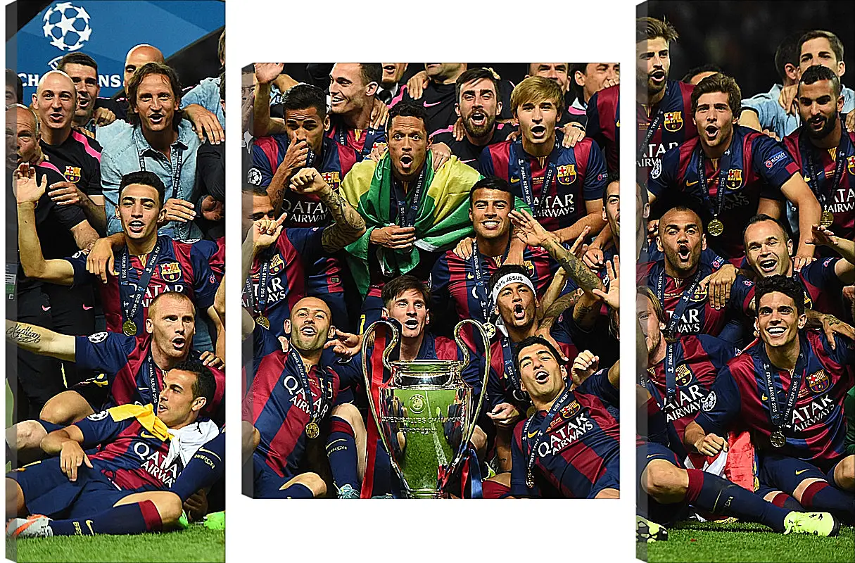 Модульная картина - Победа в Лиге Чемпионов 2015. ФК Барселона. FC Barcelona