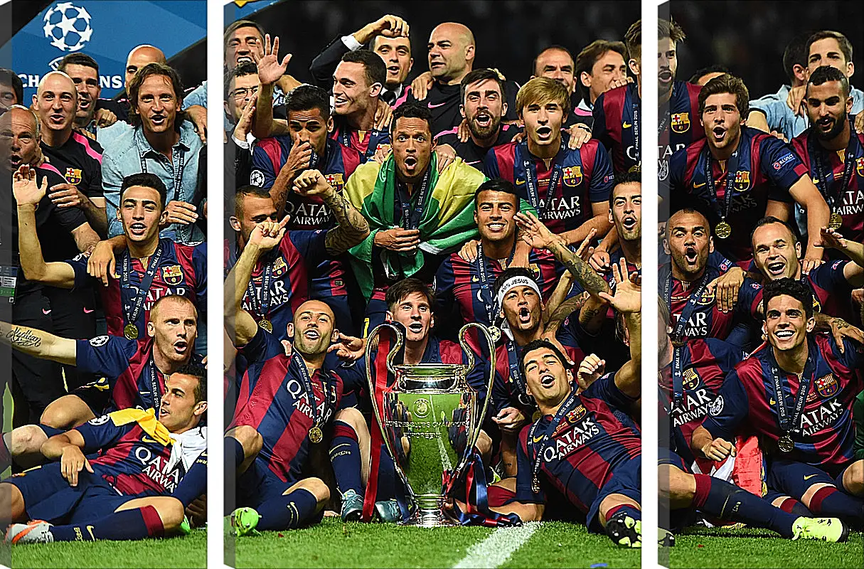 Модульная картина - Победа в Лиге Чемпионов 2015. ФК Барселона. FC Barcelona